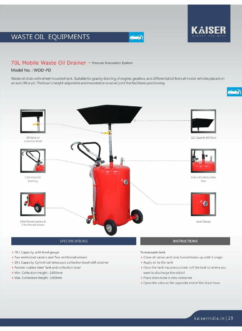 Waste Oil  Drain Cart Trolley Chennai